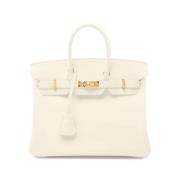 Pre-owned Leather handbags Hermès Vintage , White , Dames