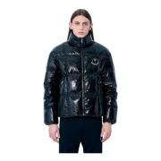 Glanzende Afwerking Donsjas Moncler , Black , Heren