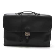 Pre-owned Leather briefcases Hermès Vintage , Black , Heren