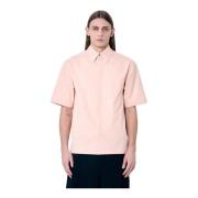 Katoenen Poplin Korte Mouw Overhemd Jil Sander , Pink , Heren