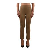 Wijd uitlopende hoge taille broek in Surflex® RRD , Brown , Dames