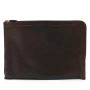 Pre-owned Leather clutches Hermès Vintage , Brown , Heren