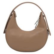 Beige Halvmaanvormige Tas voor Vrouwen Estro , Beige , Dames