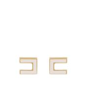 Logo Double C Metalen Oorbellen Elisabetta Franchi , White , Dames