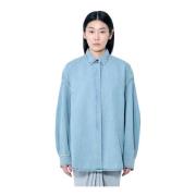 Klassieke Denim Shirt met Dropped Seams Dries Van Noten , Blue , Dames