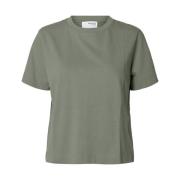 Essentiële Boxy Tee Selected Femme , Green , Dames