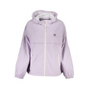 Paarse Nylon Hooded Sportjas Tommy Hilfiger , Purple , Dames