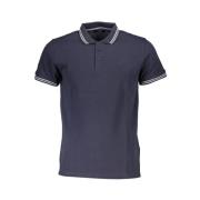 Blauw Katoenen Poloshirt met Borduurwerk Cavalli Class , Blue , Heren