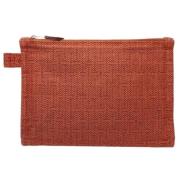 Pre-owned Cotton clutches Hermès Vintage , Red , Dames