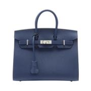 Pre-owned Leather handbags Hermès Vintage , Blue , Dames