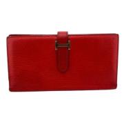 Pre-owned Leather wallets Hermès Vintage , Red , Dames