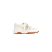 Witte leren sneakers met oranje zool Off White , White , Heren