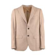 Chevron Wollen Blazer Boglioli , Beige , Heren