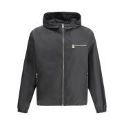 Monochrome Hoodie met Ritszakken Versace , Black , Heren