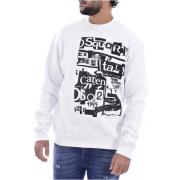 Colorblock Trechterhals Sweatshirt Dsquared2 , White , Heren