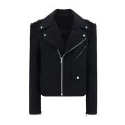 Wollen jas met ritssluiting Balmain , Black , Heren