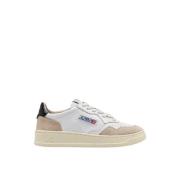 Vintage-geïnspireerde wit/zwart suède sneakers Autry , White , Heren