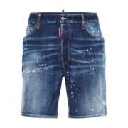 Casual Denim Shorts voor Mannen Dsquared2 , Blue , Heren