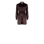 Elegante Jurk Collectie Herfst Winter Rinascimento , Brown , Dames