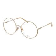 Retro Ronde Gouden Optische Bril Chloé , Yellow , Unisex