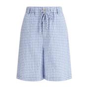 Katoenen Vichy Shorts met Verstelbare Pasvorm Marni , Blue , Heren