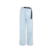 Wijde broek met bliksemsluiting Moncler , Blue , Heren