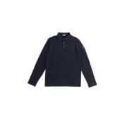 Navy Blue Polo Shirt met Lange Mouwen Moncler , Blue , Heren