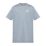 Katoenen T-shirt met geborduurd logo Eleventy , Blue , Heren