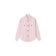 Fluwelen overhemd met lange mouwen en knopen Isabel Marant , Pink , Da...