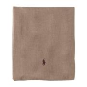 Geborduurd Logo Wollen Sjaal Beige Polo Ralph Lauren , Beige , Heren