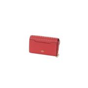 Rode Rockstud Leren Portemonnee Valentino , Red , Unisex