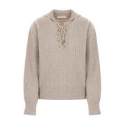 Geribbelde Wol-Kasjmier Polotrui Max Mara , Beige , Dames