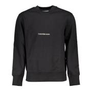 Zwarte Heren Sweatshirt Lange Mouw Geborduurd Logo Calvin Klein , Blac...