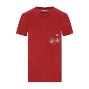 Rode T-shirt met M-borduurwerk Max Mara , Red , Dames