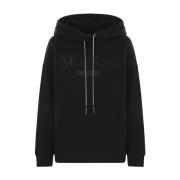 Zwarte hoodie trui met logo borduurwerk Max Mara , Black , Dames