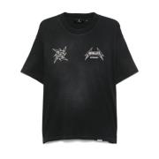 Zwarte Oversize T-shirt met Metallica Print Represent , Black , Heren