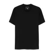 Zwart Logo Print Crew Neck T-shirt Y-3 , Black , Unisex