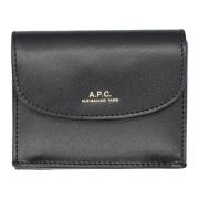 Zwarte Trifold Portemonnee Dames Accessoires A.p.c. , Black , Dames