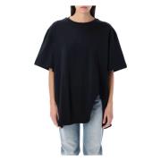 Zwarte Oversized T-shirt met Logoborduursel The Attico , Black , Dames