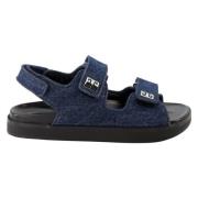 Denim 4G Sandalen met Scratch Sluiting Givenchy , Blue , Dames