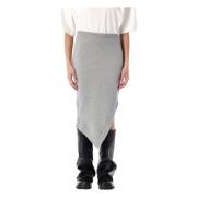 Grijze Melange Fleece Midi Rok The Attico , Gray , Dames