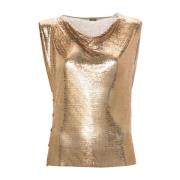 Gedrapeerd Gouden Top Paco Rabanne , Yellow , Dames