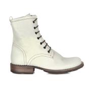 Leren Enkellaars Ronde Neus Lage Hak Fiorentini+Baker , Beige , Dames