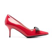 Rode en Zwarte Damesschoenen Love Moschino , Red , Dames