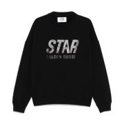 Sweatshirt met logo-print Golden Goose , Black , Dames