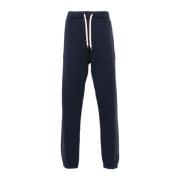 Navy Blauw Katoenen Sportieve Broek Autry , Blue , Heren