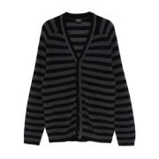 Gestreepte wollen vest zwart Aw24 PS By Paul Smith , Black , Heren