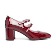 Bordeaux Leren Mary Jane Pumps Carel , Red , Dames