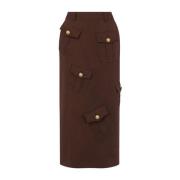 Bruine rok met riemlussen Moschino , Brown , Dames