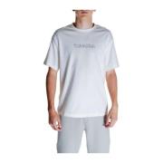 Crème Katoenen Crew Neck T-Shirt Calvin Klein , White , Heren